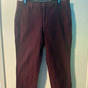 EXPRESS MEN'S - DRESS PANTS - 32 x 32/EXTRA SLIM - MERLOT